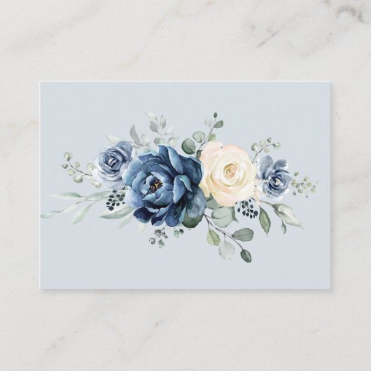 Dusty Blue Navy Champagne Ivory Wishing well Enclo Informatiekaartje (Achterkant)