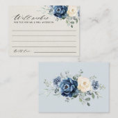 Dusty Blue Navy Champagne Ivory Wishing well Enclo Informatiekaartje (Voorkant / Achterkant)