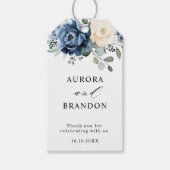 Dusty Blue Navy Champagne Wedding Gift Labels Cadeaulabel (Voorkant)