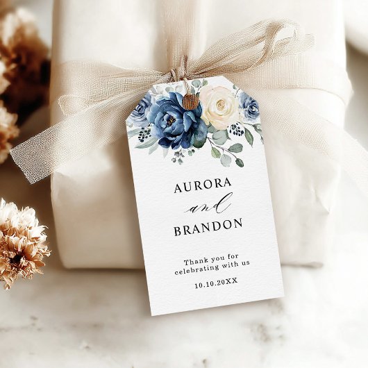 Dusty Blue Navy Champagne Wedding Gift Labels Cadeaulabel
