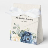 Dusty Blue Navy Champagne Wedding Jubileum Favo Bedankdoosjes (Voorkant Zijde)