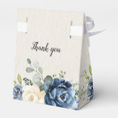 Dusty Blue Navy Champagne Wedding Jubileum Favo Bedankdoosjes (Achterkant)