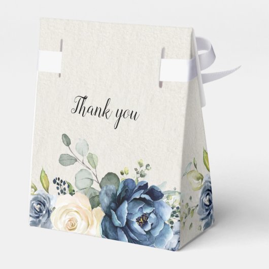 Dusty Blue Navy Champagne Wedding Jubileum Favo Bedankdoosjes (Achterkant)