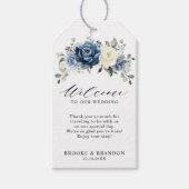 Dusty Blue Navy Champagne Wedding Welcome Gift Lab Cadeaulabel (Voorkant)