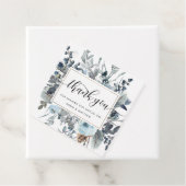 Dusty Blue Navy en White Floral Dank je bruiloft Bedankjes Labels (In situ)