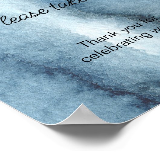 Dusty blue navy Favors alstublieft één Poster (Hoek)