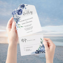 Dusty Blue Navy Floral Wedding