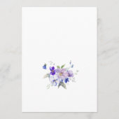 Dusty Blue Navy Lavendel Lila Bloemen Bruiloft Men Menu (Achterkant)