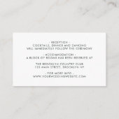 Dusty Blue Navy Roos Anemone Floral Wedding Detail Informatiekaartje (Achterkant)