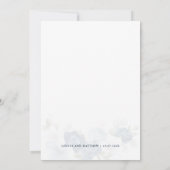 Dusty Blue Navy Script Floral Wedding Kaart (Achterkant)