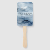 Dusty Blue & Navy Waterverf Floral Wedding Handwaaier (Achterkant)
