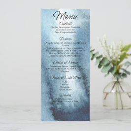 Dusty blue navy waterverf Wedding Menu