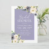 Dusty Blue Navy & White Floral Vrijgezellenfeest Kaart (Staand voorkant)