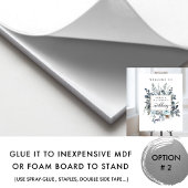 Dusty Blue, Navy White Floral Wedding Welcome Sign Poster