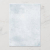 Dusty Blue Navy White Ivory Gold Floral Wedding Informatiekaartje (Achterkant)
