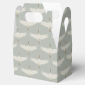 Dusty Blue Neutral Birds Cranes Art Deco Patroon Bedankdoosjes (Geopend)