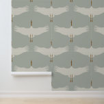 Dusty Blue Neutral Birds Cranes Art Deco Patroon Behang<br><div class="desc">Een prachtig handgetekend vogelkraanpatroon. Een prachtig stoffig blauw,  goud en ivoor patroon met kraanvogels. Een perfect ontwerp voor iedereen die houdt van geometrische handgetekende vogelpatronen. Geweldig als een geschenk voor iedereen die van vogels of moderne interieur houdt,  perfect voor elk seizoen.</div>