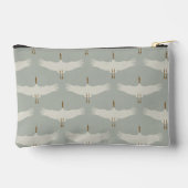 Dusty Blue Neutral Birds Cranes Art Deco Patroon Etui (Achterkant)