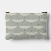 Dusty Blue Neutral Birds Cranes Art Deco Patroon Etui (Voorkant)