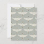 Dusty Blue Neutral Birds Zwanen Art Deco Monogram Bedankkaart (Achterkant)