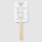 Dusty Blue Neutral Bloemen Trouwprogramma Fans Handwaaier (Achterkant)
