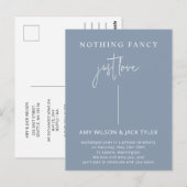 Dusty Blue Niets Fancy Gewoon Liefde Bruiloft Briefkaart (Voorkant / Achterkant)