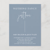 Dusty Blue Niets Fancy Gewoon Liefde Bruiloft Briefkaart (Voorkant)
