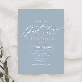 Dusty Blue Niets Fancy Gewoon Liefde Bruiloft Kaart