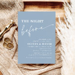 Dusty Blue Night before Rehearsal Dinner Invite Kaart<br><div class="desc">De "Minimalistische Dusty Blue The Night Before Repetial Dinner Invitation" belichaamt ingetogen elegantie en biedt een verfijnde optie voor uw pre-bruiloft viering. Met zijn zachte stoffige blauwe tint roept deze uitnodiging een gevoel van rust en verfijning op. Het omarmt minimalistische ontwerpprincipes en biedt strakke lijnen, een subtiele typografie en een...</div>