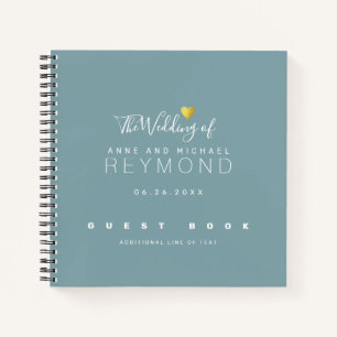 Dusty Blue Notitieboek als bruiloft Guestbook