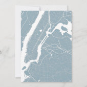 Dusty Blue NYC skyline urban bruiloft uitnodiging (Achterkant)
