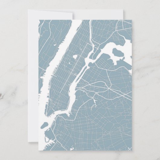 Dusty Blue NYC skyline urban bruiloft uitnodiging (Achterkant)