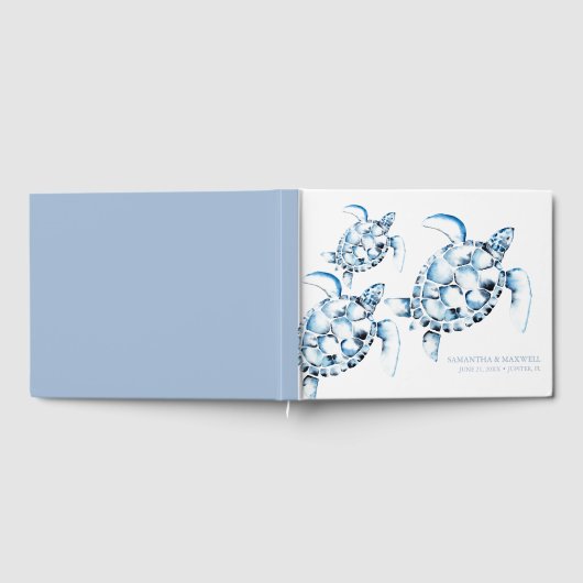 Dusty Blue Ocean Wedding Gastenboek (Volledig)