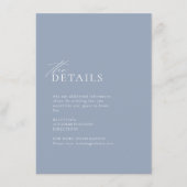 Dusty blue oceanische details over strandbruiloft informatiekaartje (Voorkant)