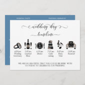 Dusty Blue (of ander) Wedding Program - Tijdlijn (Voorkant / Achterkant)