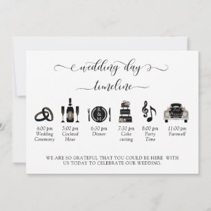 Dusty Blue (of ander) Wedding Program - Tijdlijn