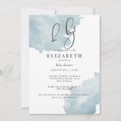 Dusty Blue Oh Boy Baby shower Kaart (Voorkant)