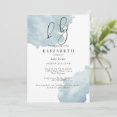 Dusty Blue Oh Boy Baby shower Kaart (Staand voorkant)