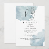 Dusty Blue Oh Boy Baby shower Kaart (Voorkant / Achterkant)