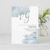 Dusty Blue Oh Boy Baby shower Kaart (Staand voorkant)