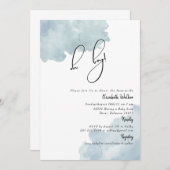 Dusty Blue Oh Boy Baby shower Kaart (Voorkant / Achterkant)