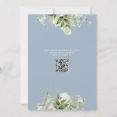 Dusty Blue Oh Boy Greenery QR Code Baby shower Kaart (Achterkant)