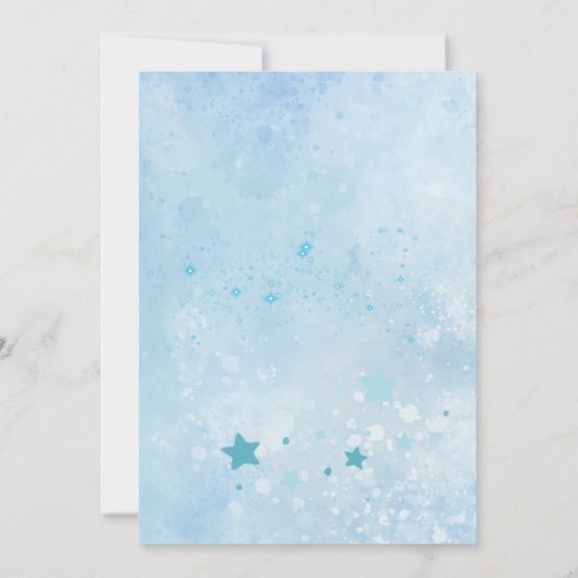 Dusty Blue Oh Boy We Can Barly Wait Baby shower Kaart (Achterkant)