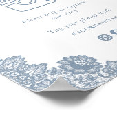 Dusty Blue Oh Snap Social Media Trouwbord Poster (Hoek)