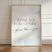 Dusty Blue on Cloud Nine bedankt voor je komst Reclamebord Met Voetstuk