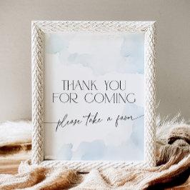 Dusty Blue on Cloud Nine bedankt voor je komst Reclamebord Met Voetstuk