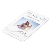 Dusty Blue One Photo Minimalist Save the Date Magneet (Linkerzijde)