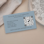 Dusty Blue Online RSVP QR Code Weddenschap Informatiekaartje