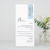 Dusty Blue op maat gemaakt met gastnaam legant Menu (Staand voorkant)