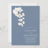 Dusty Blue Orchid Elegant Wedding Kaart (Voorkant)